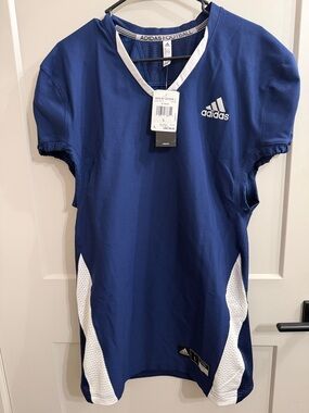 adidas Royal Blue Football Jersey with White Panels